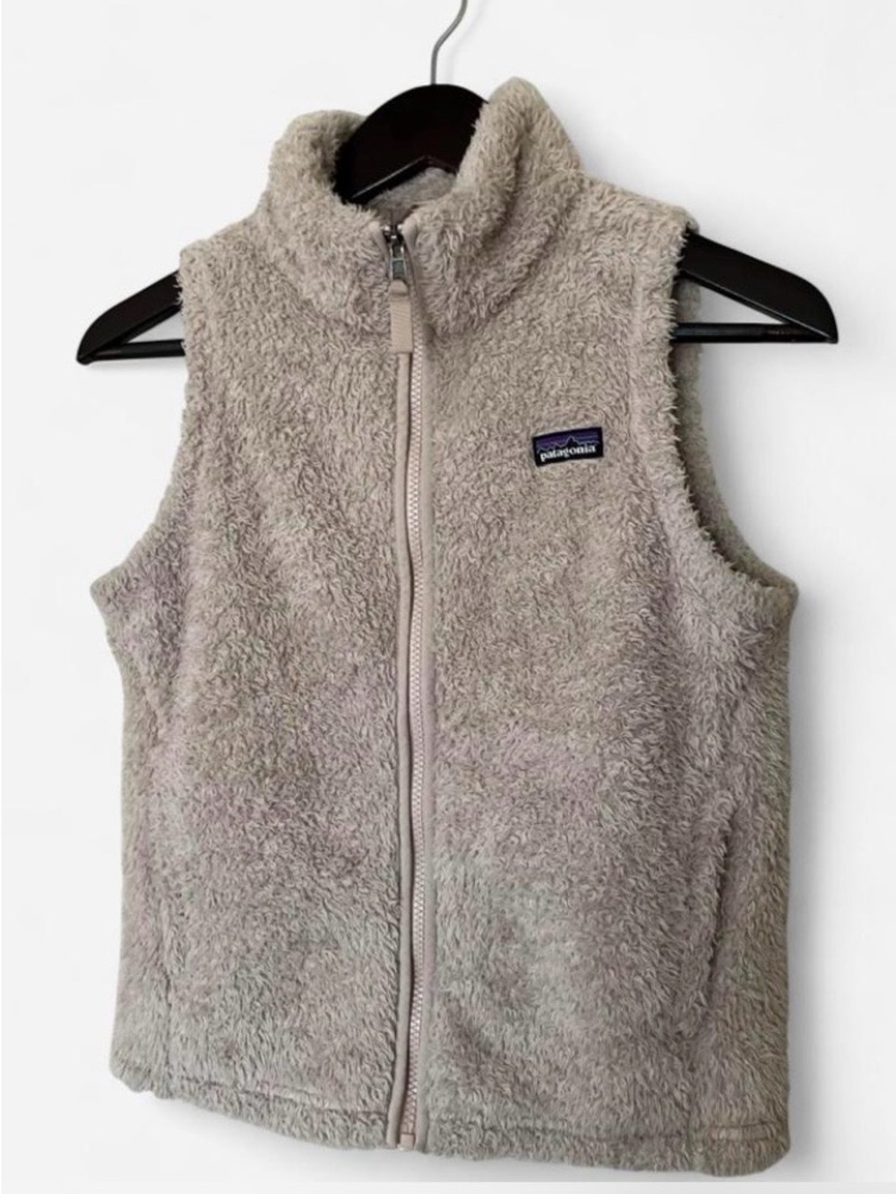 Patagonia Kids Sherpa Plush Fleece Vest - Taupe Size XL 14 years
